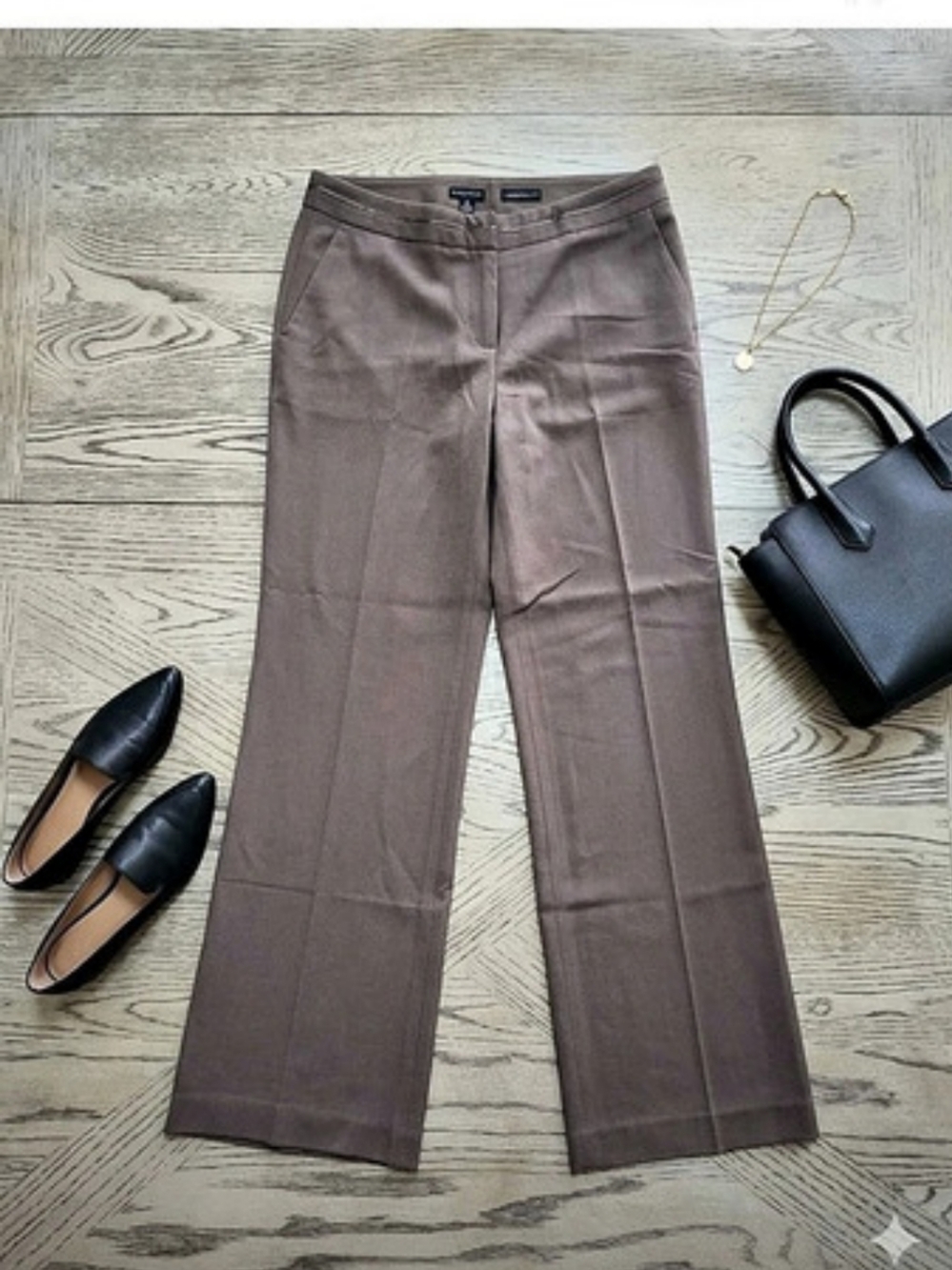 Madison Cameron Fit Wide Leg Dress Pants in Brown Size 4